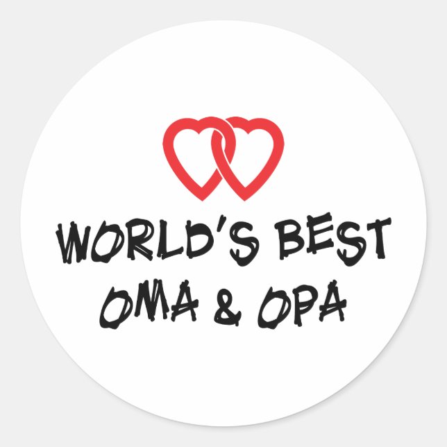 Sticker Rond Meilleur Oma & Opa au monde (Devant)