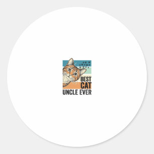 Sticker Rond Meilleur oncle de chat jamais Design vintage pour