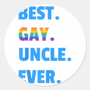 Sticker Rond Meilleur Oncle Gay Jamais Meilleur Oncle Gay LGBT 