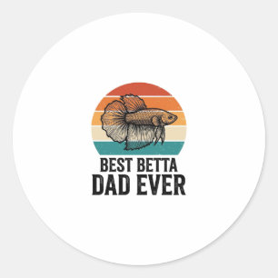 Sticker Rond Meilleur Papa Betta Ever Création de Poisson Vinta