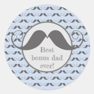 Sticker Rond Meilleur papa bonus ! Fête des pères Motif de Mous