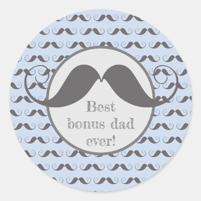Sticker Rond Meilleur papa bonus ! Fête des pères Motif de Mous (Devant)