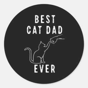 Sticker Rond Meilleur Papa Chat du Monde Papa Chat Paw Coup de