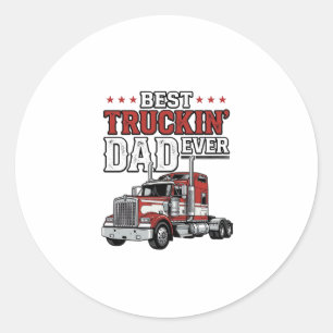 Sticker Rond Meilleur Papa de Camionneur Ever Création de Chemi