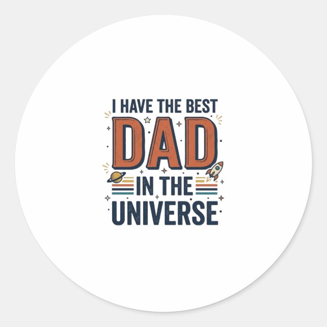 Sticker Rond Meilleur papa de l'univers conception vectorielle  (Devant)