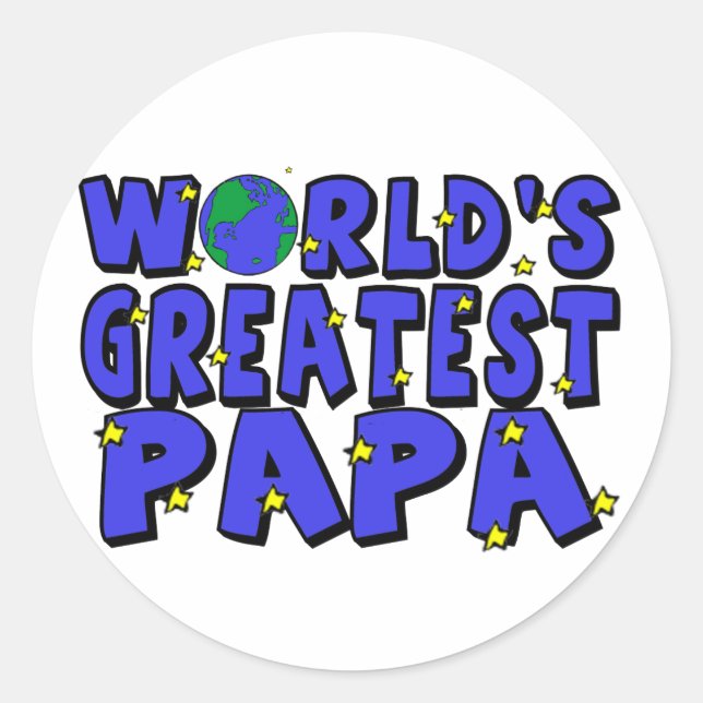 Sticker Rond Meilleur Papa du Monde (Devant)