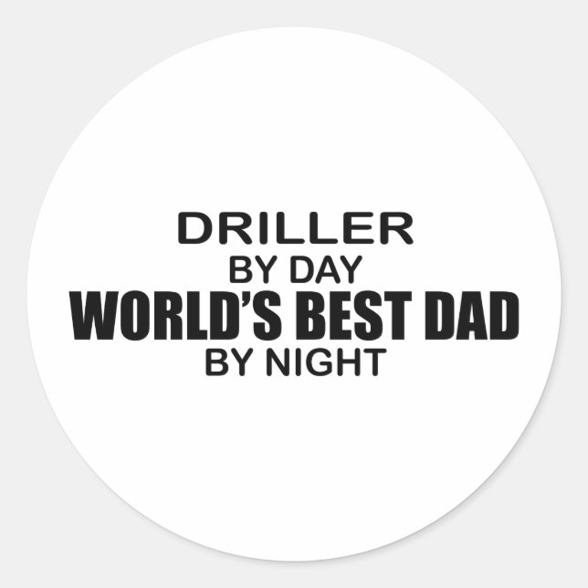 Sticker Rond Meilleur papa du monde - Driller (Devant)