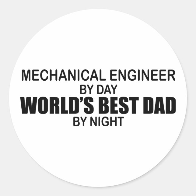 Sticker Rond Meilleur papa du monde - Ingénieur mécanique (Devant)