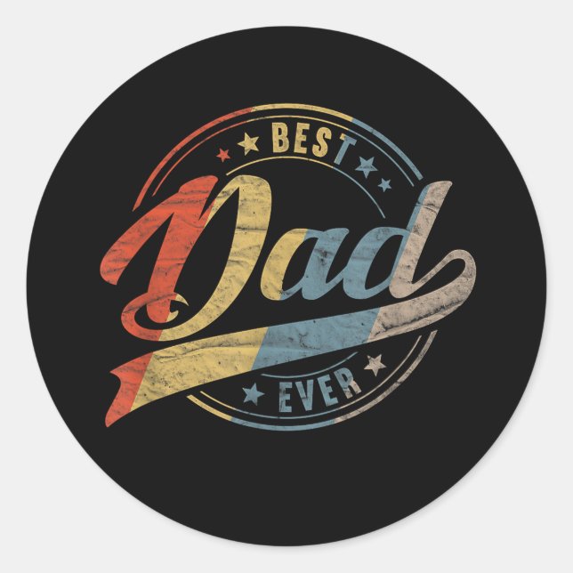 Sticker Rond Meilleur papa jamais (Devant)