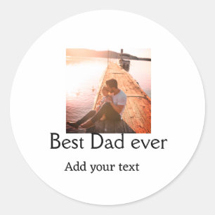 Sticker Rond Meilleur papa jamais ajouter nom image fête des pè
