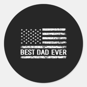 Sticker Rond Meilleur Papa Jamais Avec Nous Drapeau Américain C
