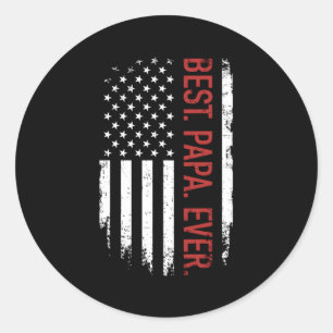 Sticker Rond Meilleur Papa Jamais Avec Nous Drapeau Américain P
