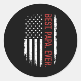 Sticker Rond Meilleur Papa Jamais Avec Nous Drapeau Américain P