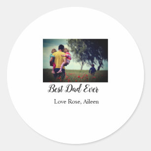 Sticker Rond Meilleur papa jamais fête des pères fils fille pap