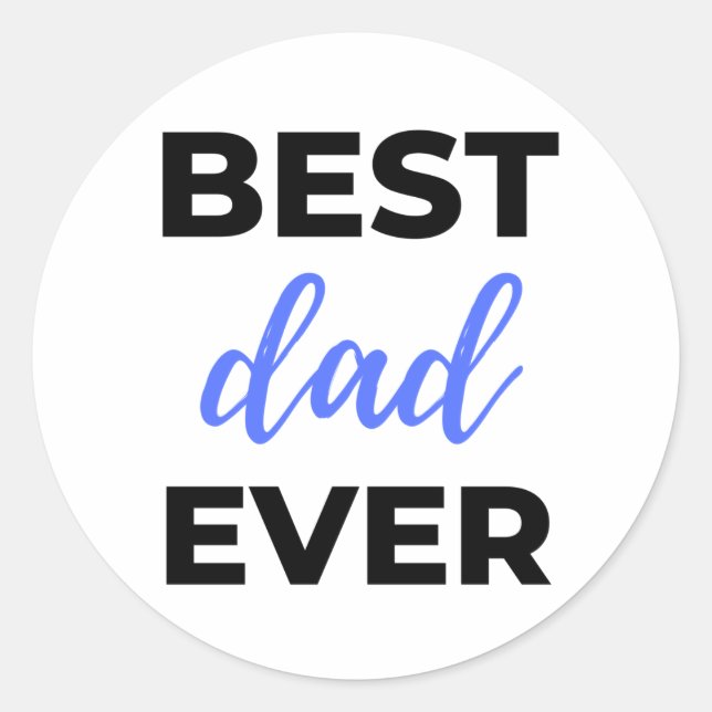 Sticker Rond Meilleur papa jamais noir (Devant)