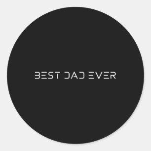 Sticker Rond Meilleur Papa Jamais - Papa Futuriste Moderne Cool