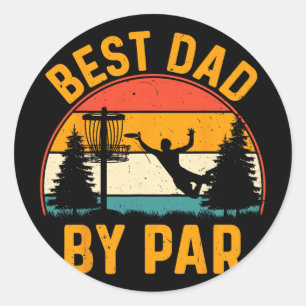 Sticker Rond Meilleur Papa Par Disc Golf Frisbee Golfeur Disc G