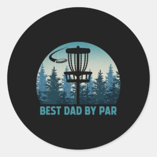 Sticker Rond Meilleur Papa Par Drôle Disc Golf Frisbee Golfeur