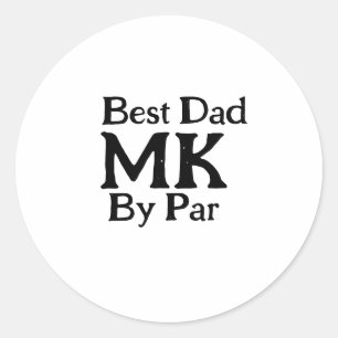Sticker Rond Meilleur papa par monogramme fête des pères rusti