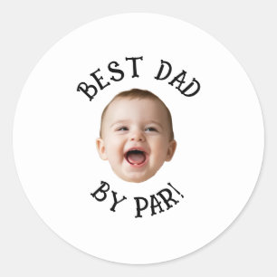 Sticker Rond Meilleur Papa Par Nouveau Bébé Personnalisé