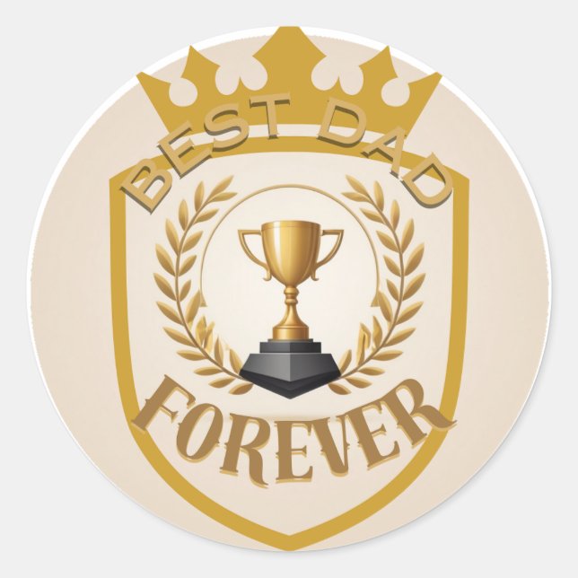Sticker Rond Meilleur papa pour toujours (Devant)