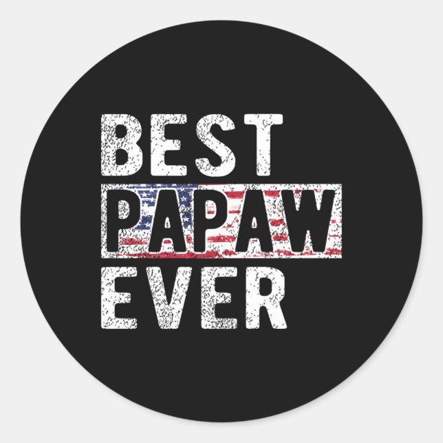 Sticker Rond Meilleur Papaw Jamais Fière Papaw Grand-père (Devant)