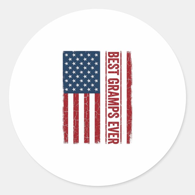 Sticker Rond Meilleur Papi Patriote Drapeau Vector Design_1 (Devant)