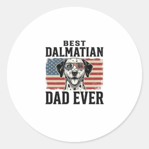 Sticker Rond Meilleur père dalmatien de tous les temps Design d