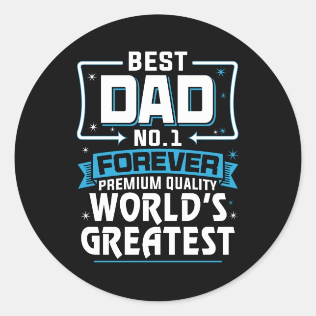 Sticker Rond Meilleur Père Papa meilleur du monde No.1 (Devant)
