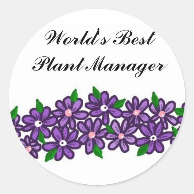 Sticker Rond Meilleur Plante Manager du monde (Devant)