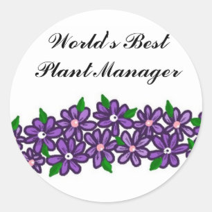 Sticker Rond Meilleur Plante Manager du monde