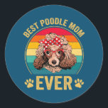 Sticker Rond Meilleur Poodle Maman Ever Amoureux des chiens Mig<br><div class="desc">Meilleur Poodle Maman Ever Amoureux des chiens Mignonne Cadeau Drôle. Un cadeau parfait pour votre père, maman, papa, hommes, femmes, amis et membres de la famille le jour de Thanksgiving, Noël, Fête des mères, Fête des pères, 4 juillet, 1776 Jour indépendant, Fête des anciens combattants, Fête de l'Halloween, Fête de...</div>