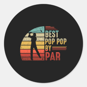 Sticker Rond Meilleur Pop Pop pour hommes par amateur de golf P