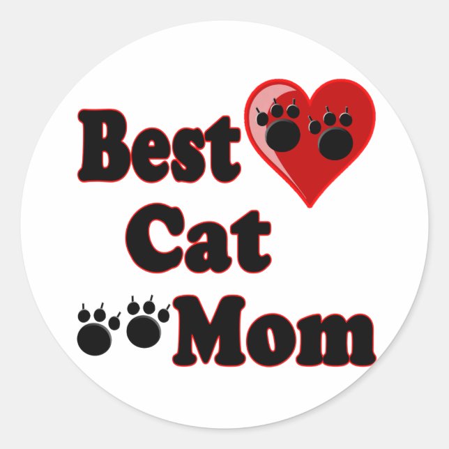 Sticker Rond Meilleur produit de maman de chat pour Mère (Devant)