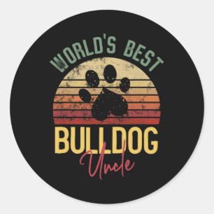 Sticker Rond Meilleur propriétaire de chien de garde de Bulldog