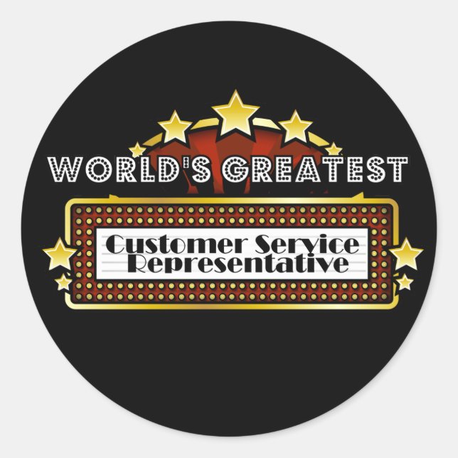 Sticker Rond Meilleur représentant du service à la clientèle au (Devant)