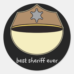 Sticker Rond Meilleur Sheriff Personnalisé