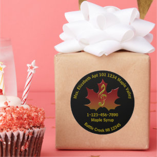 Sticker Rond Meilleur sirop d'érable feuille rouge en harmonie
