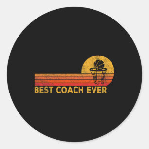 Sticker Rond Meilleur Sketll Coach Sketll Team Coach Retro