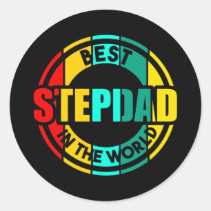 Sticker Rond Meilleur stepdad dans le monde bonus papa