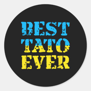 Sticker Rond Meilleur Tato Jamais Ukraine Fête des Pères Papa U