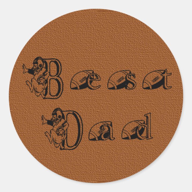 Sticker Rond Meilleur Texte De Football Papa (Devant)