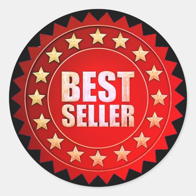 Sticker Rond Meilleur Vendeur Rouge (Devant)
