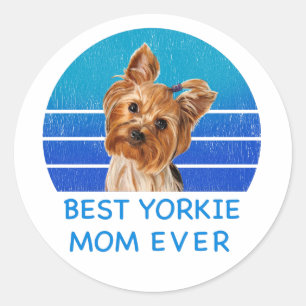Sticker Rond Meilleur Yorkshire terrier maman jamais