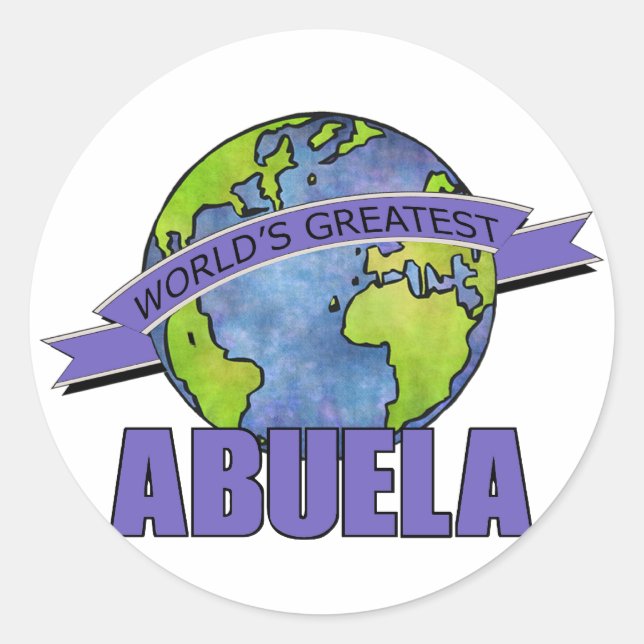 Sticker Rond Meilleure Abuela du Monde (Devant)