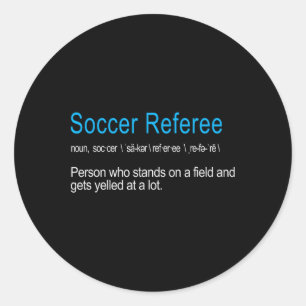 Sticker Rond Meilleure Définition d'Arbitre de Football Hilaran