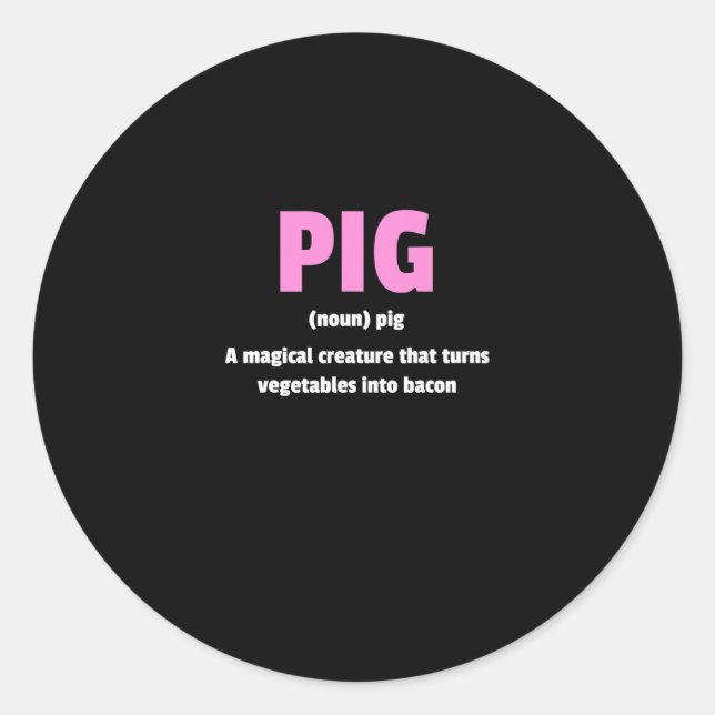 Sticker Rond Meilleure définition de balise de porc (Devant)