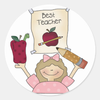 Sticker Rond Meilleure enseignante