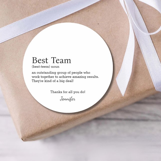 Sticker Rond Meilleure équipe Personnel corporatif Appréciation (Créateur téléchargé)