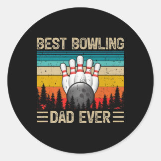 Sticker Rond Meilleure Fête des pères de Bowling Papa